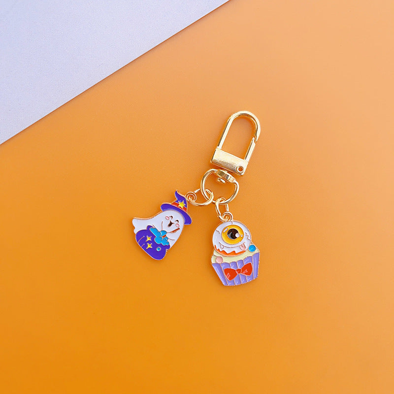 Wholesale Halloween Cartoon Imp Pumpkin Ghost Alloy Keychain